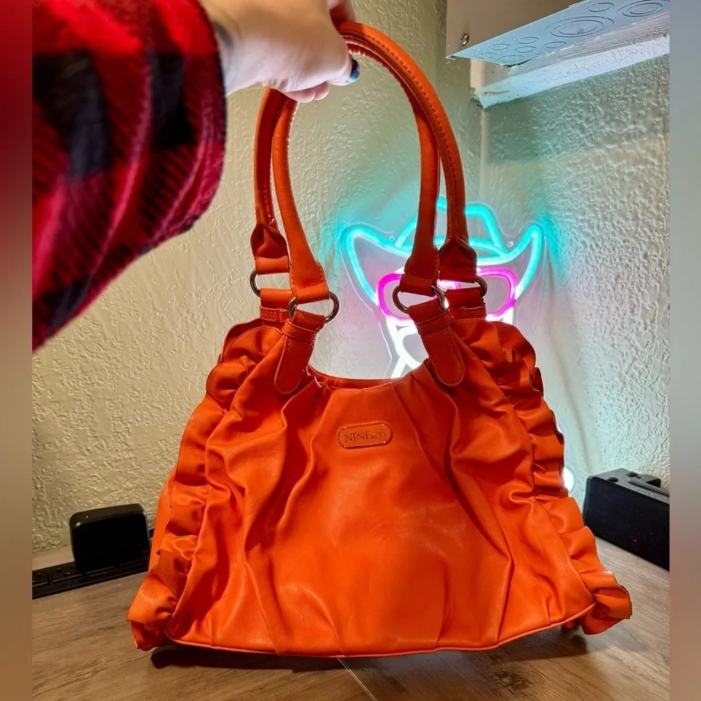 Nine & Co. Vibrant Orange Shoulder Bag - Picture 1 of 8